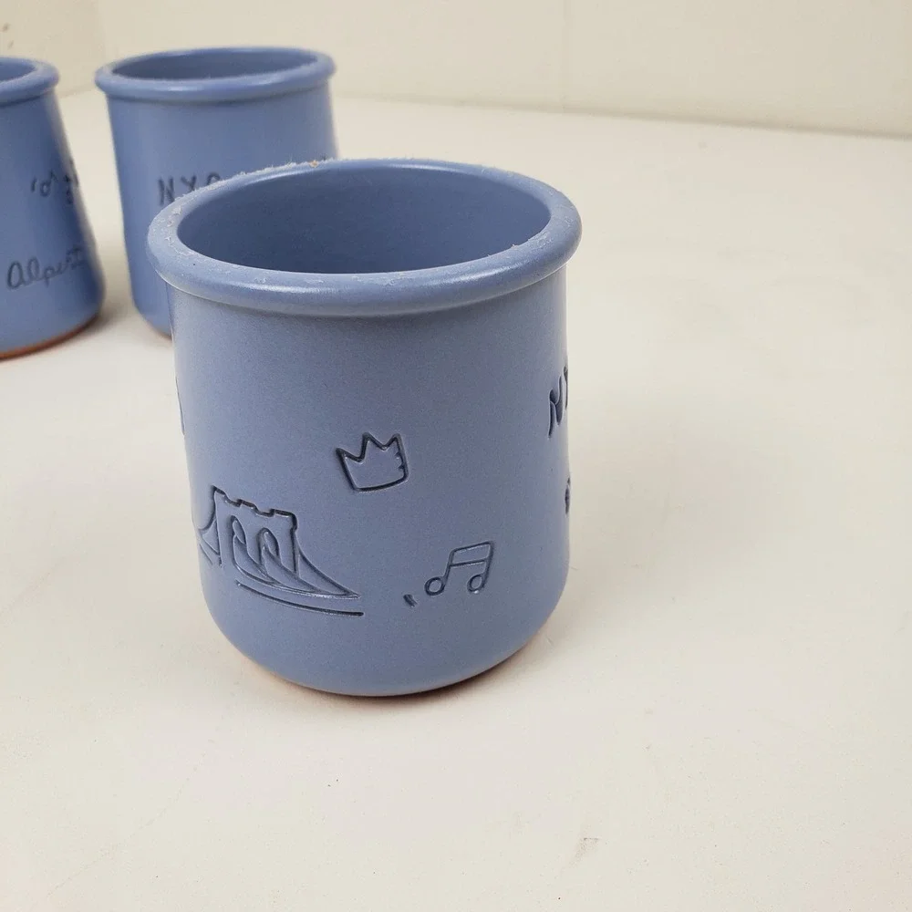 La Fermiere x Alex Alpert Limited Edition NYC Yogurt Pots Blue Set of 4 Jars